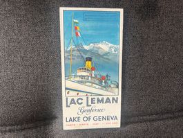 Antike Touristen Karte Lac Leman / Genfersee (KoA)