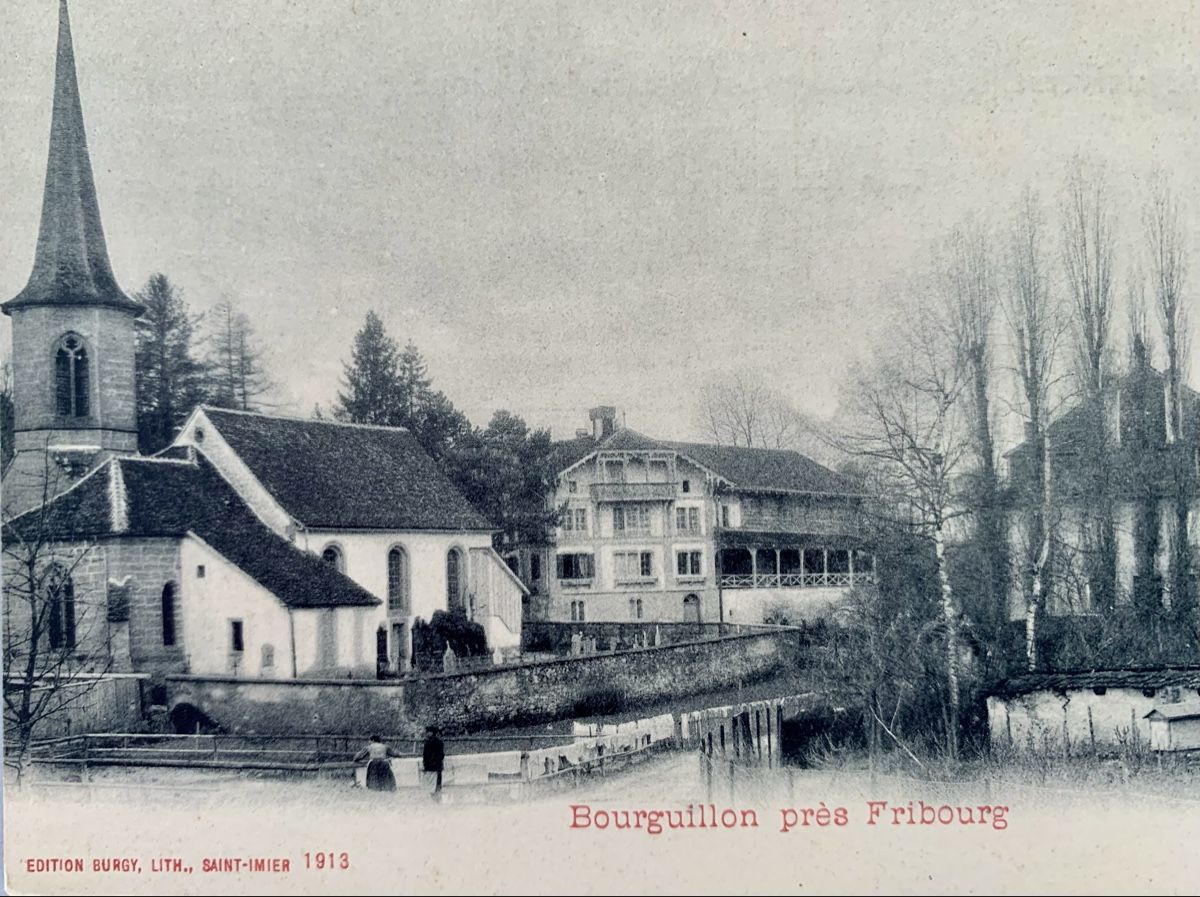 Cartoline postali: Ansichtskarte Schweiz - Bourguillon près Fribourg – Usato da Düdingen venduto da polytropon_5 1