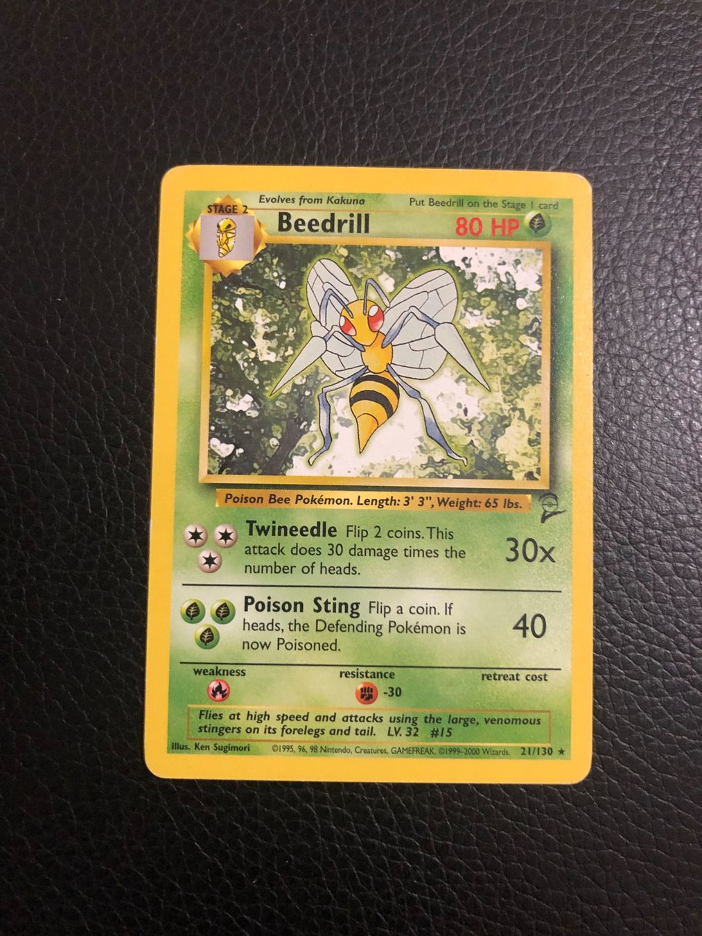 Pokémon Sammelbilder & Trading cards: 2000 Base Set 2 - Beedrill rare 21/130 Ab 1 – Gebraucht aus Paradiso von Pkmn10