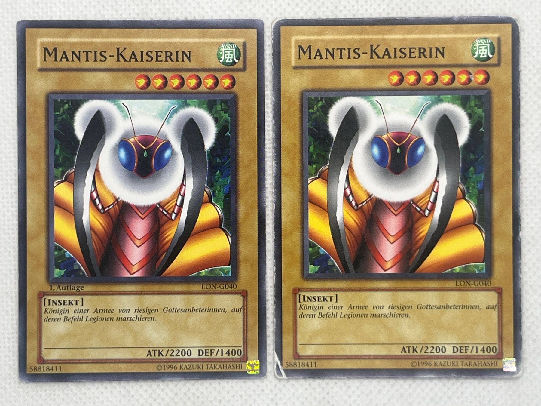 Yugioh Carte collezionabili: 2x Mantis-Kaiserin  LON-G040 – Usato da Hinterkappelen venduto da Kim1992