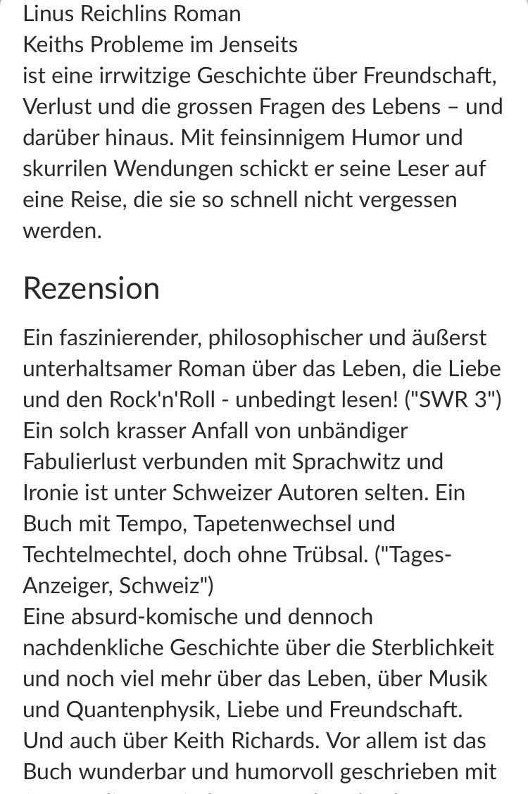 Livres: Linus Reichlin: Roman – D'occasion à Buchs AG par Allerleis 5