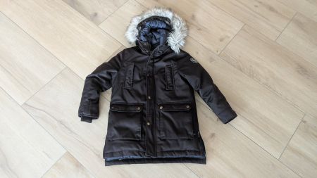 Zara Boys Kinderparka / Winterjacke  schwarz Gr. 128