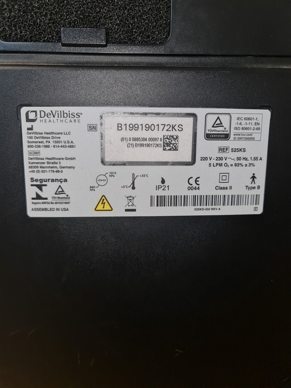 Appareils médicaux: Sauerstoffkonzentrator DeVilbiss Compact 525KS – D'occasion à Degersheim par Tosam_Degersheim 2