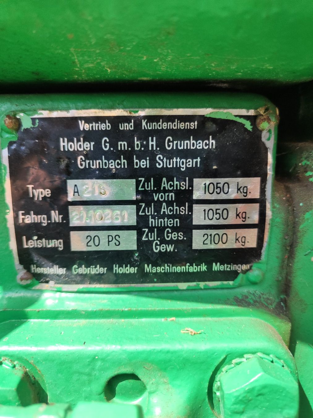 Holder Trattori: Traktor Holder A21S – Usato da schongau venduto da schrauber17 7