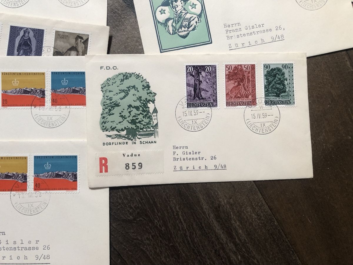 Alle Briefmarken: Bessere FDC ab 1954-1960 – Gebraucht aus Lufingen von Rac0 3