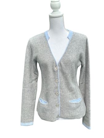 🍂🍁💦☔️…C&A 100% Kaschmir Cardigan Grau-Blau Gr. S/M