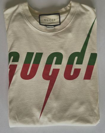 Gucci T-Shirt Blade Logo beige/ivory Gr. L oversize
