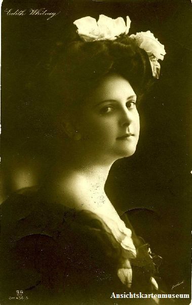 Ansichtskarten: Edit Whitney -Portrait 1909 Hotelstempel – Gebraucht aus Emmenbrücke von teestube