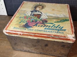 Wunderschöne alte Blechdose KAMBLY Trubschachen