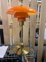 Design Tischlampe (Replica PH3/2) – Orange Glas & Messing