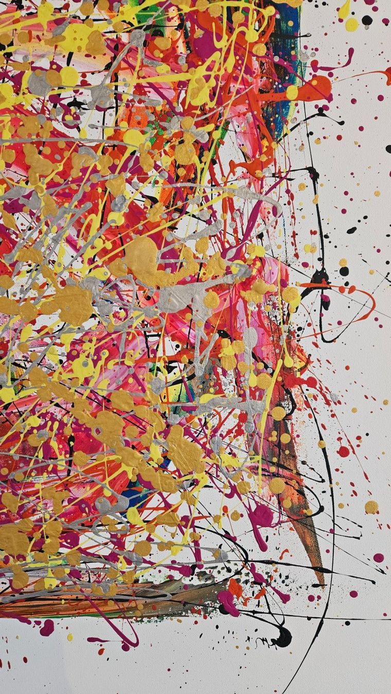 Gemälde: Tableau abstrait unique, couleurs vives, idée cadeau! – Neu (gemäss Beschreibung) aus Le Locle von fab_c9hh 5