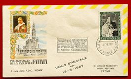 VATIKAN FLUGPOST FLUG PAPST PAUL ROM FATIMA PORTUGAL 1967