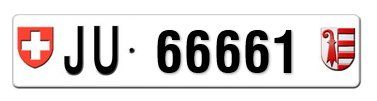 Insegne: Plaques auto JU 66661 – Nuovo e nell'imballaggio originale da Delémont venduto da OVJ