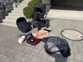 Kinderwagen Cybex Platinum schwarz mit Zubehör