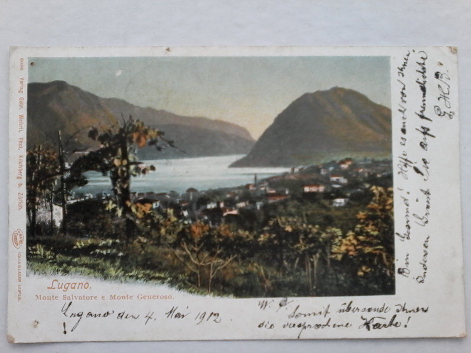 Ansichtskarten: Lugano, von 1902 – Gebraucht aus Niederscherli von Lucia16