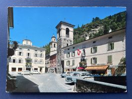 Alte Ansichtskarte Poschiavo GR, Piazza Comunale, Top!