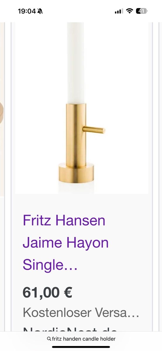 Fritz Hansen Portacandele: Fritz Hansen kerzenhalter/ candle holder – Usato da Münchenstein venduto da ArleneLM 2