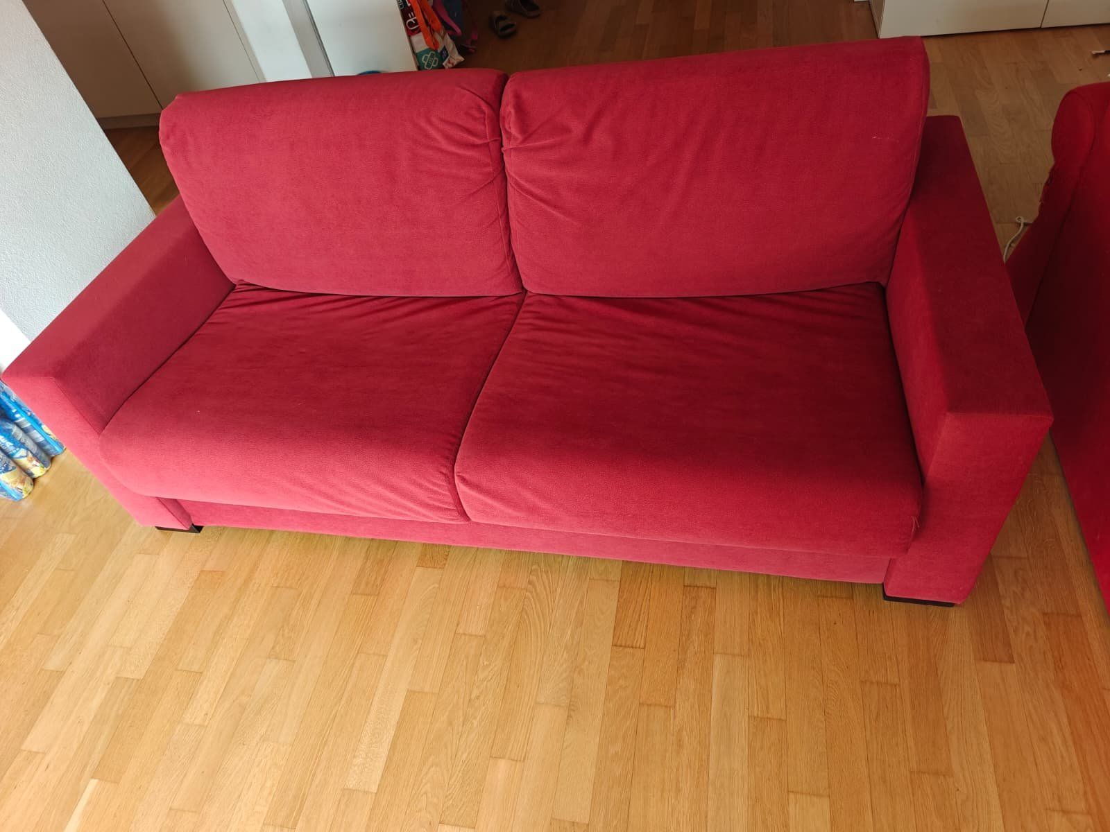 Sofas: Schlafsofa Rapido bordeaux, Bettfunktion 140x190cm – Gebraucht aus Zürich von AndBuk 1