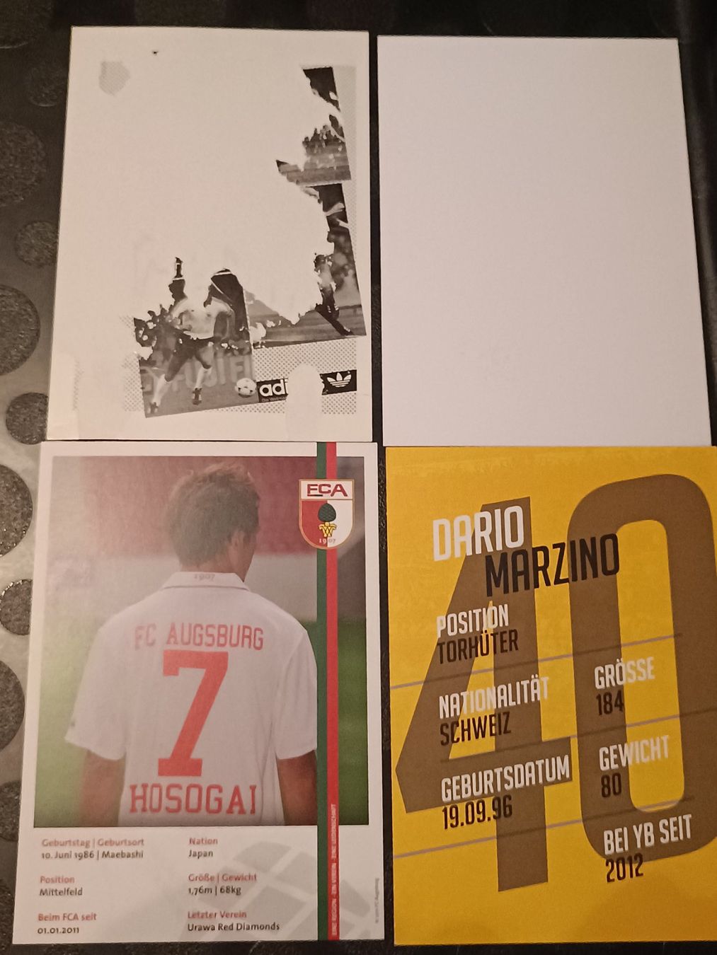 Autographes: Fussball-Mix - 4 signierte Autogrammkarten - Set – D'occasion à Menziken par Artographs 1