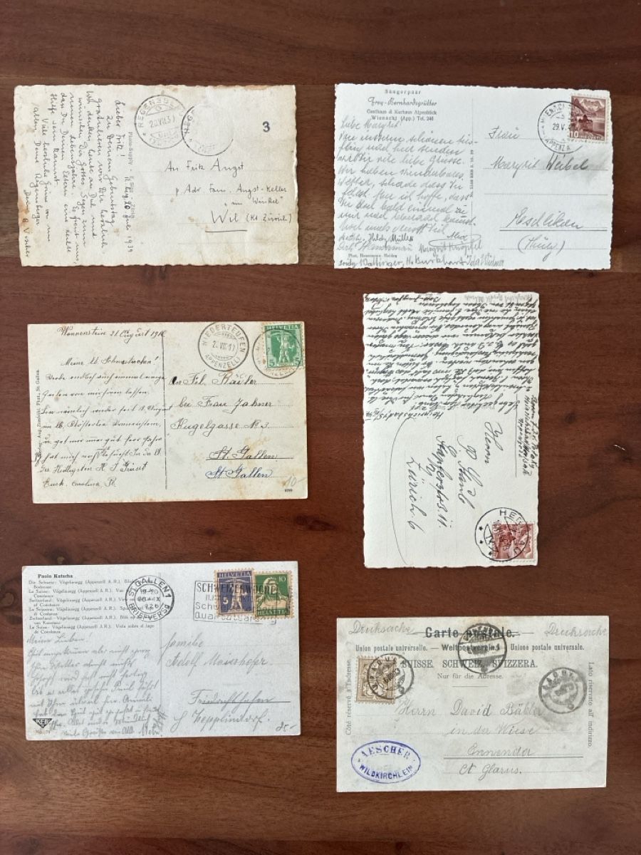 Cartoline postali: 20 Ansichtskarten Schweiz diverse von Appenzell – Usato da Oftringen venduto da Cla.vD.74 5