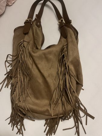 Hippie Tasche im Wildlederlook mit Fransen - Top Zustand!