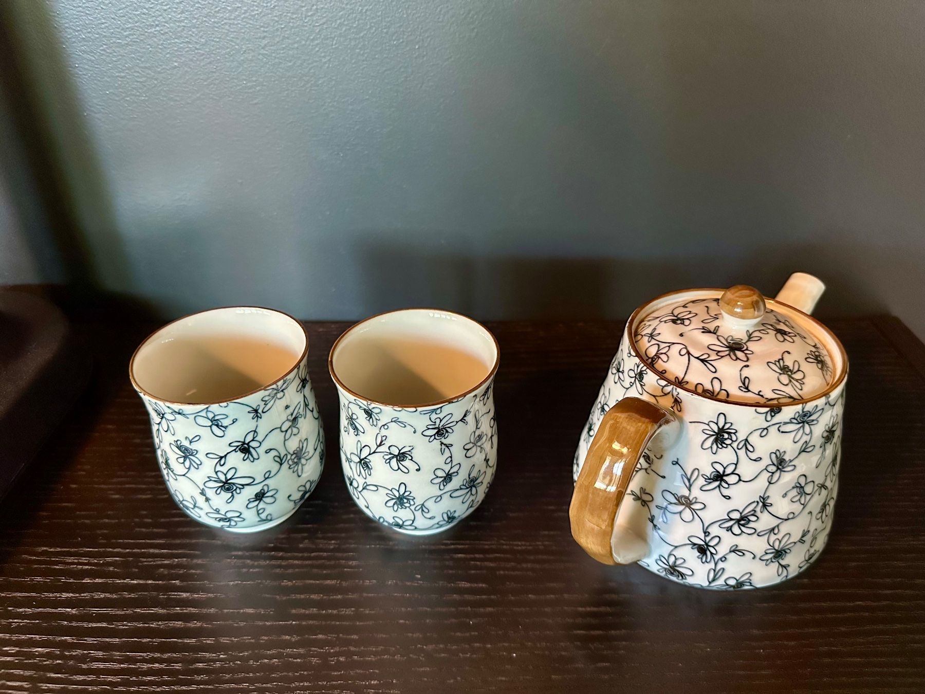 Teiere: Tee Set, Teekanne, Tea Pot, 2 Tassen - Muster Blau – Usato da Zürich venduto da Robinejoya 4