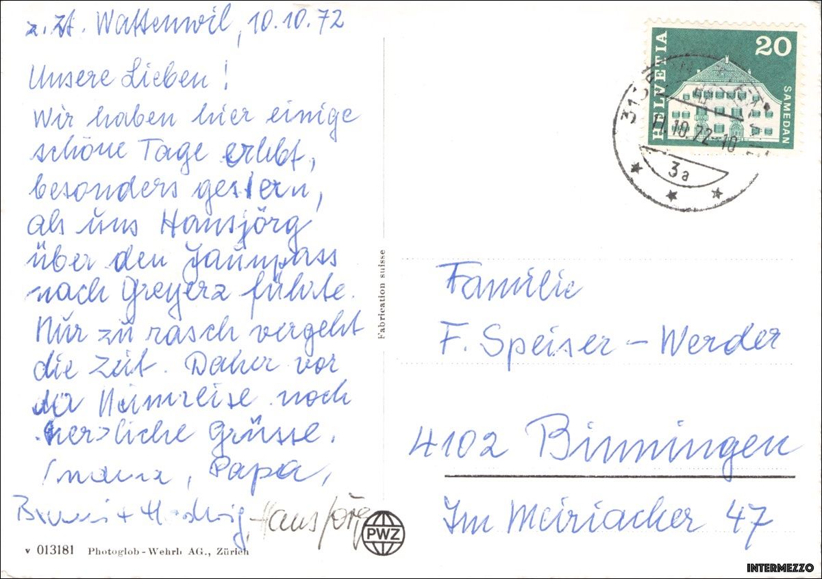 Ansichtskarten: Wattenwil BE // Frühling Blust 1972 – Gebraucht aus Basel von intermezzo12 1