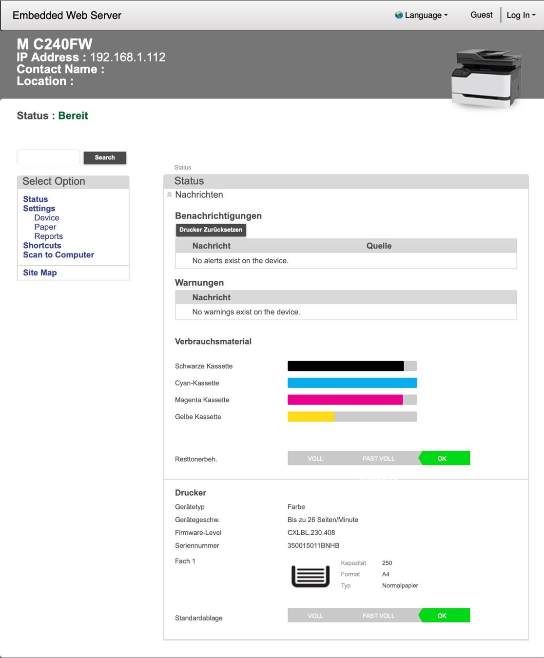 Ricoh Stampanti: Ricoh M C240FW Farblaserdrucker und Scanner – Usato da Zug venduto da mwb27 3
