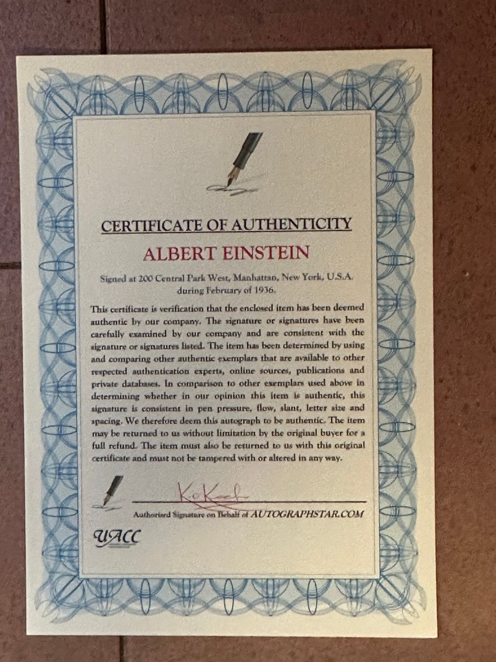 Autografi: Originalautogramm von Albert Einstein 1936 mit COA – Usato da rafz venduto da Ttt0071 1