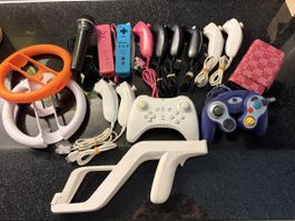 Lot accessoires Nintendo Wii / GameCube manettes, Nunchuk,