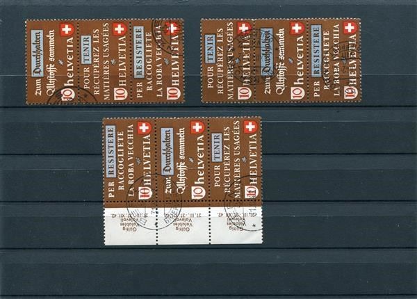 Tutti i francobolli: Z 36a-c Altstoffverwertung gestempelt – Usato da Winterthur venduto da Kyoung