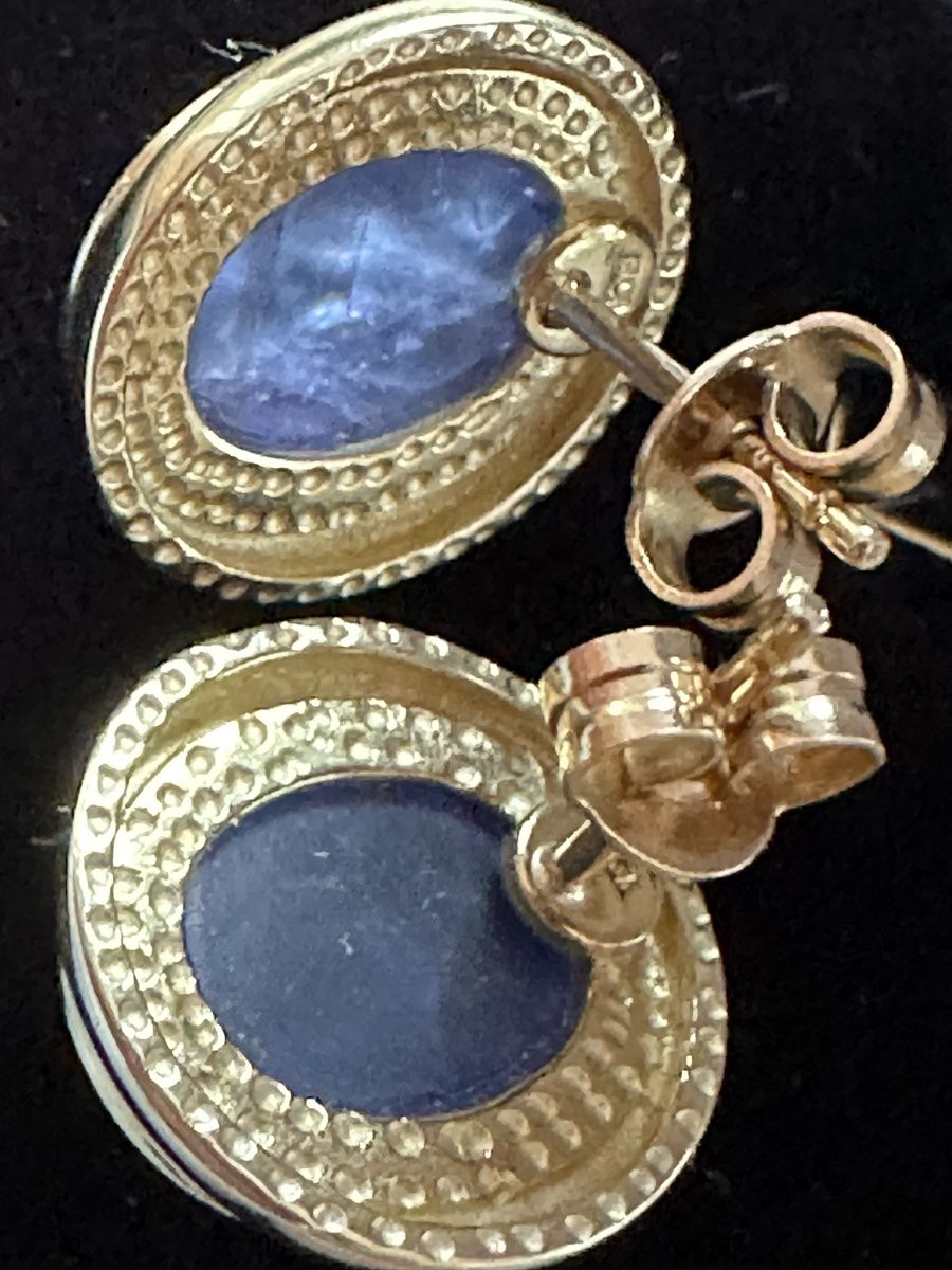 Boucles d'oreille: 14 Karat Ohrstecker mit Amethyst  – D'occasion à Herbriggen par Sehrazade 5
