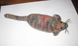 Filzmaus mit Glöggli / Schelle, Handarbeit