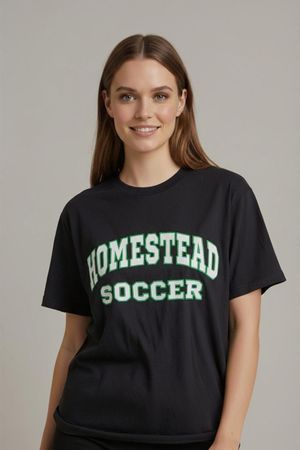 Homestead Fußball T-Shirt - Größe S - Schwarz mit Schild-Log
