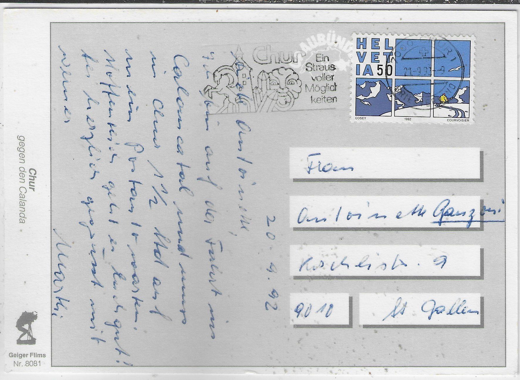 Cartoline postali: Chur - Generalansicht – Usato da Ettingen venduto da Kartenplanet 1