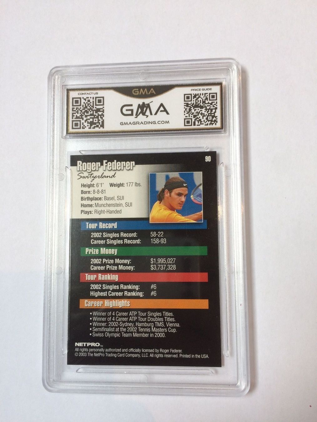 Racchette: Roger Federer 10 GEMA MINT 2003 Netpro – Nuovo (secondo la descrizione) da meierskappel venduto da Exlibris 1