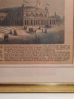 Altes Stich-Bild mit Rahmen "Der neue Zürcher Bahnhof 1867"