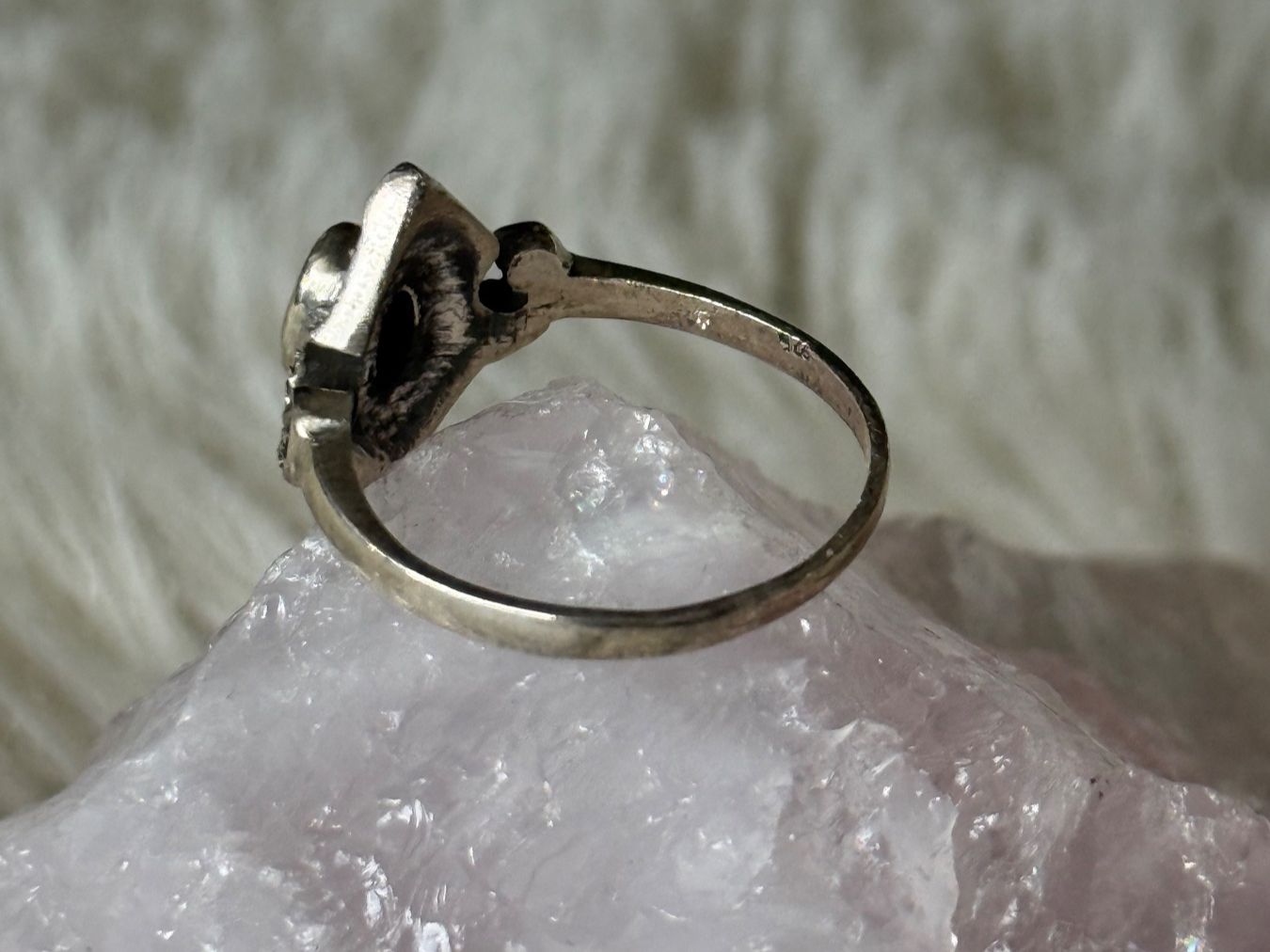 Anelli: Vintage Silberring 925 mit roten Steinen – Usato da Istighofen venduto da Ringparadies 1