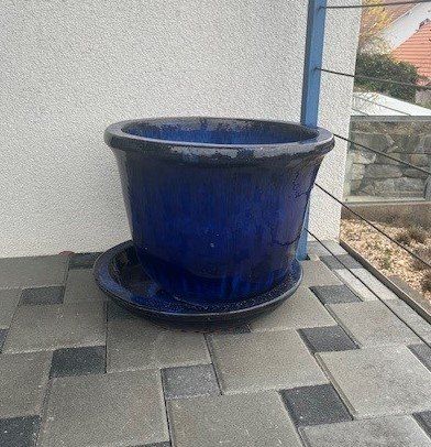 Blumentopf Keramik blau 50 cm Durchmesser Kaufen auf Ricardo