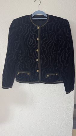 Veste velours vintage France Blazer noir doré L