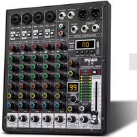 Mischpult 6 Kanal DSP USB Bluetooth 48V Studio DJ Mixer Live