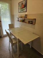 Küchentisch ausziehbar | Glas weiss | guter Zustand