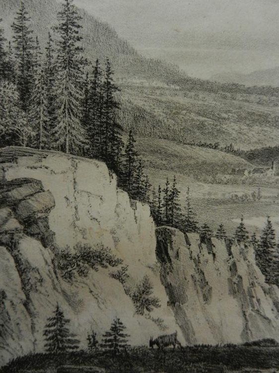 Incisioni: Blick auf Val Orbe Lithographie – Usato da Risch venduto da Antikfee 5