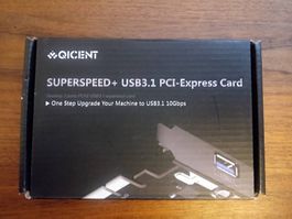 10 Gbit/s USB-C & USB A PCIe Card Qicent Superspeed +