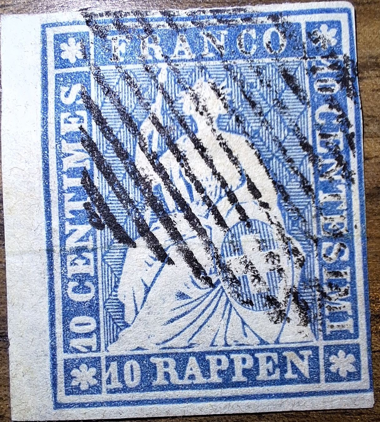 Tutti i francobolli: Strubel 23A3 mit Befund Kat. 110.- – Usato da Balgach venduto da SIMEON27