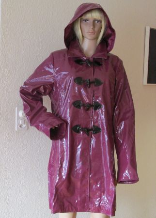 Purpur DESIGNER Lackmantel Dufflecoat-Stil Dennis Basso