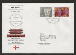 Direktion der SWISSAIR Flugpost China / Peking / Shanghai ++