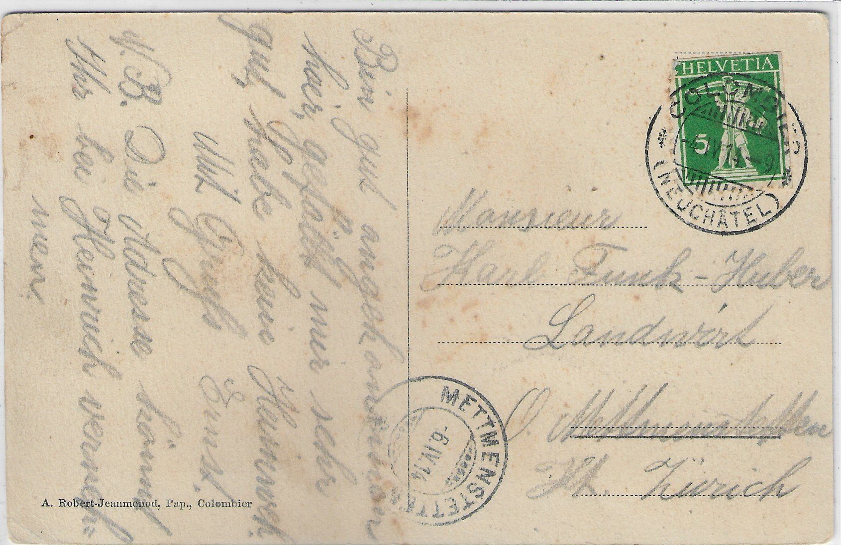 Cartoline postali: Colombier - Le Chateau - Cour interieur – Usato da Ettingen venduto da Kartenplanet 1