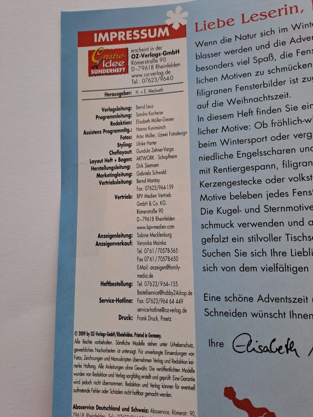Zeitschriften & Magazine: creative-Idee Sonderheft Fensterbilder Scherenschnitte – Neu (gemäss Beschreibung) aus Glashütten von Schwebefisch 1