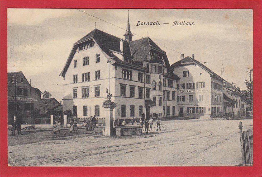 Ansichtskarten: DORNACH AMTHAUS 1909, LICHTDRUCK – Gebraucht aus Grüningen von Kartenlaube